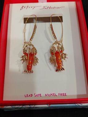 Betsey Johnson LOBSTER EARRINGS